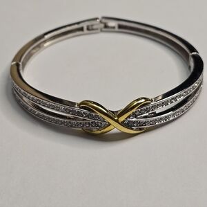 House Of Harlow 1960 Gold and Silver Infinity Hinged Bracelet New
